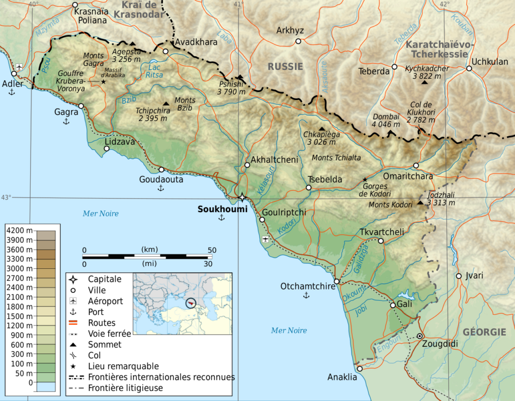 Map of Abkhazia.