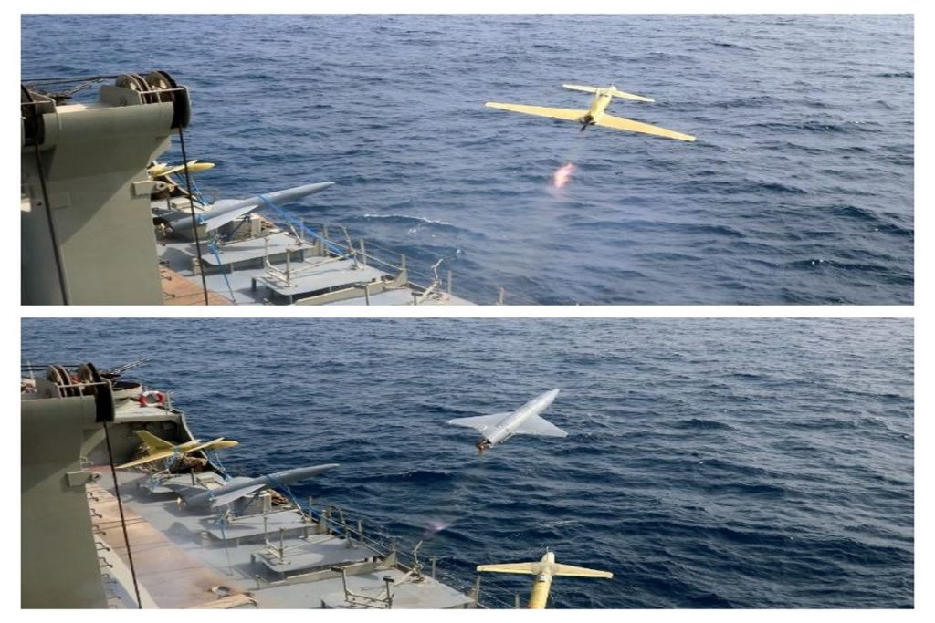 Drone launches during surface and submarine naval exercises, August 2022.
