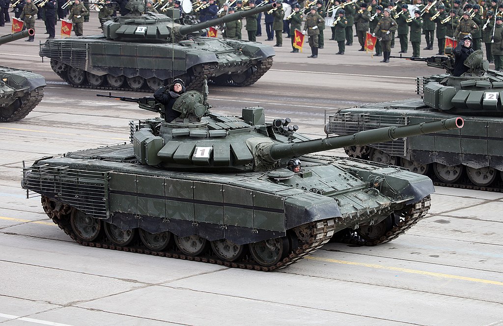 Modernized T-72B3  with additional armor.