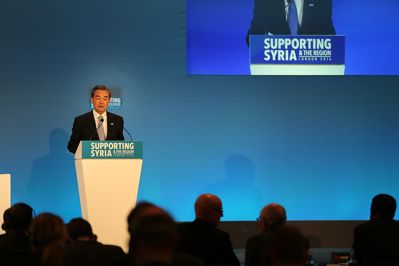 Wang Yi, China's Foreign Minister at the Supporting Syria conference (2016).