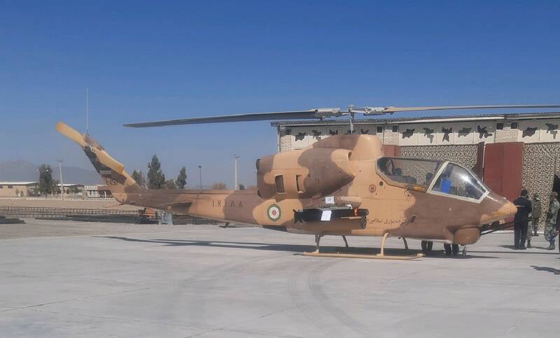 A Shafagh missile mounted on an Iranian Bell-114 helicopter.