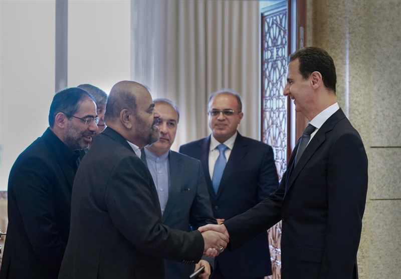 Iranian Minister of Roads and Urban Development Rostam Ghasemi meets with Syrian President Bashar al-Asad, October 7, 2022 in Damascus, Syria.