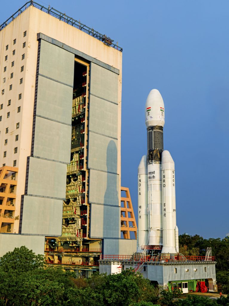 GSLV-Mk III-D1 being moved from Vehicle Assembly Building to second launch pad.