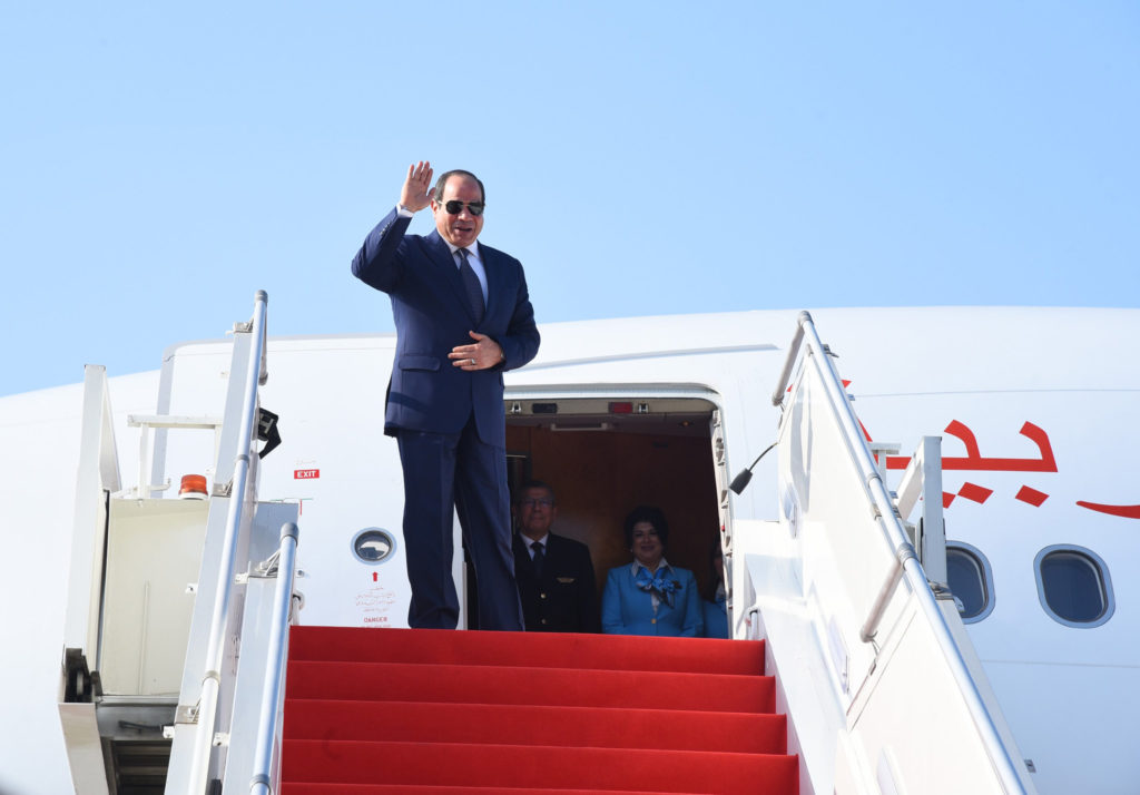 H.E. Mr. Abdel Fattah El-Sisi, President of the Arab Republic of Egypt emplanes for Egypt (State Visit of President of Egypt to India (January 24-26, 2023)