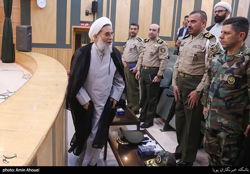 Abbas Mohammad Hassani, the supreme leader’s representative to the Iranian Army, at the Second Conference of Iranian Army Commanders, June 2019.
