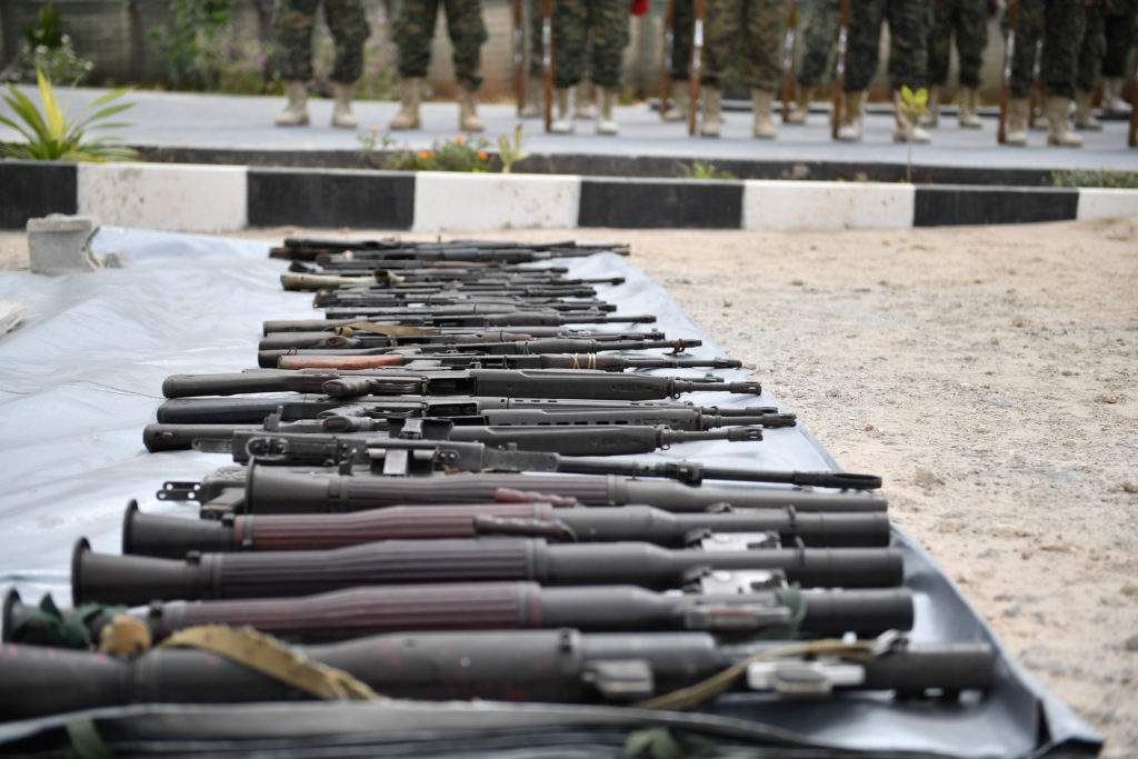 Weapons captured by AMISOM forces from al Shabaab.