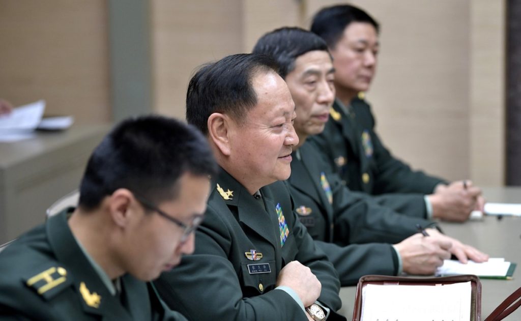 GEN. Li Shangfu head of the Central Military Commission’s Equipment Development Department (Li is second from the right).