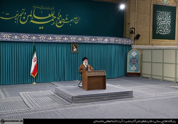 Supreme Leader Ali Khamenei speaks on 1 March 2022.