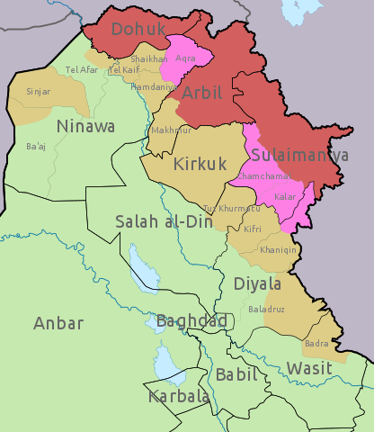Disputed areas in Iraq.